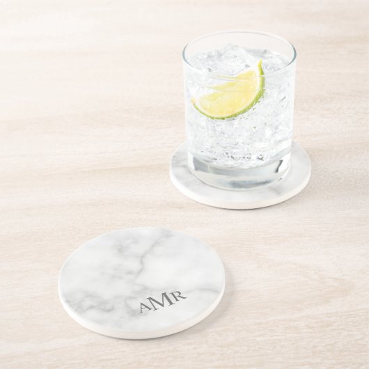 Klassisches personalisiertes Monogramm Getränkeuntersetzer (Seite)