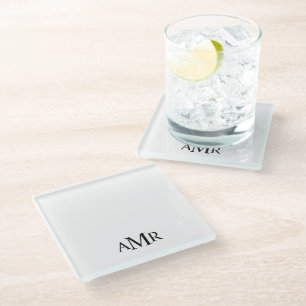 Klassisches personalisiertes Monogramm Glasuntersetzer