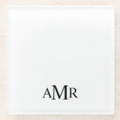 Klassisches personalisiertes Monogramm Glasuntersetzer (Vorderseite)