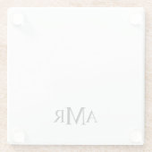 Klassisches personalisiertes Monogramm Glasuntersetzer (Rückseite)