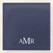 Klassisches personalisiertes Monogramm Glasuntersetzer (Vorderseite)