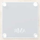Klassisches personalisiertes Monogramm Glasuntersetzer (Rückseite)