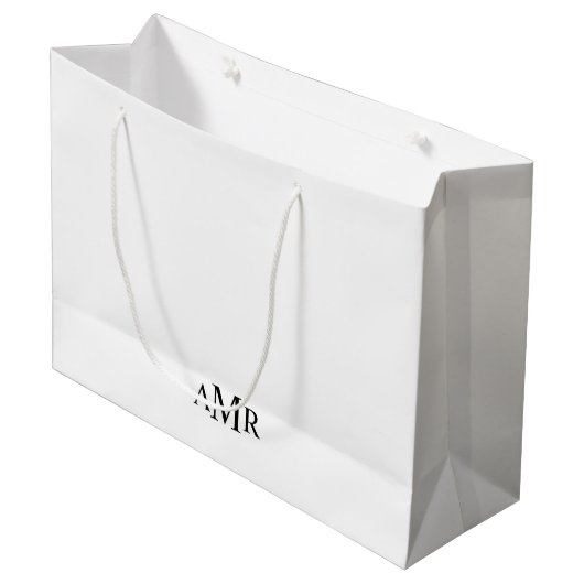 Klassisches Personalisiertes Monogramm Große Geschenktüte (Vorderseite Schrägansicht)