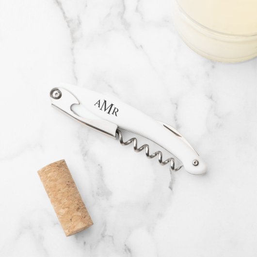 Klassisches Personalisiertes Monogramm Kellnermesser (Vorderseite)