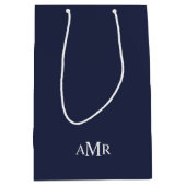Klassisches Personalisiertes Monogramm Mittlere Geschenktüte (Vorderseite)