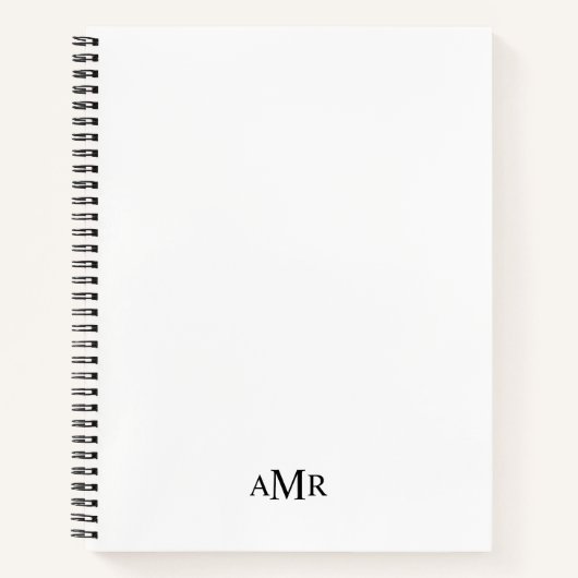 Klassisches Personalisiertes Monogramm Notizblock (Vorderseite)