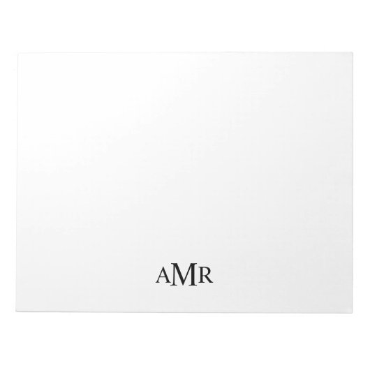 Klassisches Personalisiertes Monogramm Notizblock (Vorderseite)