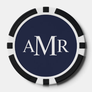 Klassisches Personalisiertes Monogramm Pokerchips