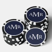Klassisches Personalisiertes Monogramm Pokerchips (Stapel)
