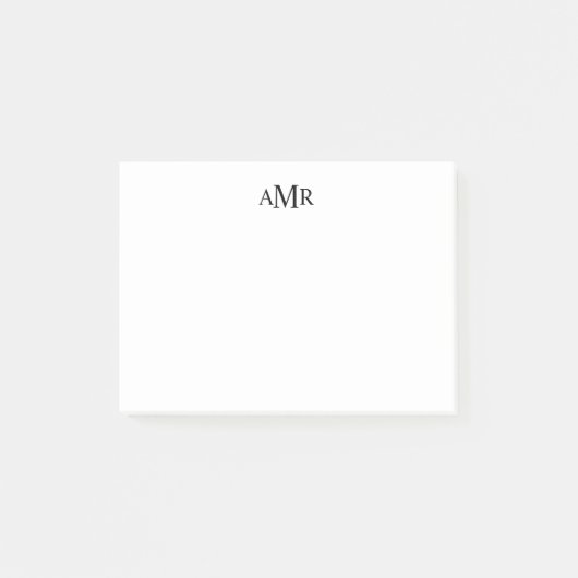Klassisches Personalisiertes Monogramm Post-it Klebezettel (Vorderseite)