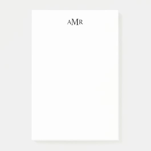 Klassisches Personalisiertes Monogramm Post-it Klebezettel (Vorderseite)