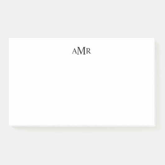 Klassisches Personalisiertes Monogramm Post-it Klebezettel (Vorderseite)