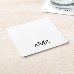 Klassisches personalisiertes Monogramm Rechteckiger Pappuntersetzer