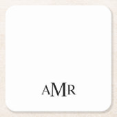 Klassisches personalisiertes Monogramm Rechteckiger Pappuntersetzer (Vorderseite)