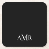 Klassisches personalisiertes Monogramm Rechteckiger Pappuntersetzer (Vorderseite)