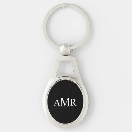 Klassisches Personalisiertes Monogramm Schlüsselanhänger (Vorderseite)