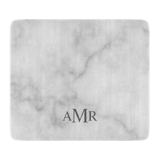 Klassisches personalisiertes Monogramm Schneidebrett (Vorderseite)