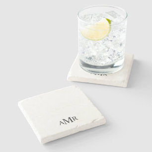 Klassisches personalisiertes Monogramm Steinuntersetzer