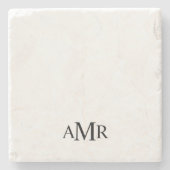 Klassisches personalisiertes Monogramm Steinuntersetzer (Vorderseite)