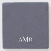 Klassisches personalisiertes Monogramm Steinuntersetzer (Vorderseite)