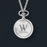 Klassisches Personalisiertes Monogramm und Name Armbanduhr<br><div class="desc">Personalisiert Monogram und Name Gift sind mit personalisierten Monogrammen und Namen im klassischen Serif-Schriftart-Stil auf weißem Marmor-Hintergrund ausgestattet. Ideal für Ferien,  Wiedersehen und besondere Anlässe. Bitte beachten Sie: Die Marmordetails werden im Kunstwerk simuliert. Bei der Herstellung dieses Produktes wird kein Marmor verwendet</div>