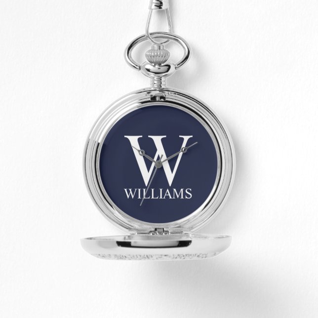 Klassisches Personalisiertes Monogramm und Name Armbanduhr (Vorderseite)