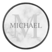 Klassisches Personalisiertes Monogramm und Name Eishockey Puck (Vorderseite)