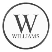 Klassisches Personalisiertes Monogramm und Name Eishockey Puck (Vorderseite)