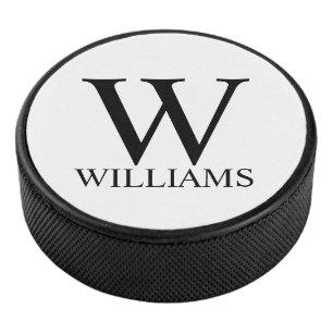 Klassisches Personalisiertes Monogramm und Name Eishockey Puck