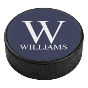 Klassisches Personalisiertes Monogramm und Name Eishockey Puck