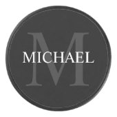 Klassisches Personalisiertes Monogramm und Name Eishockey Puck (Vorderseite)