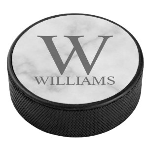 Klassisches Personalisiertes Monogramm und Name Eishockey Puck