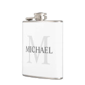 Klassisches Personalisiertes Monogramm und Name Flachmann (Links)