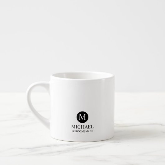 Klassisches personalisiertes Monogramm und Name fü Espressotasse (Links)