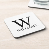 Klassisches Personalisiertes Monogramm und Name Ge Getränkeuntersetzer (Linke Seite)