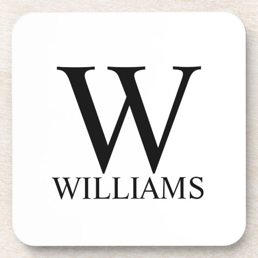 Klassisches Personalisiertes Monogramm und Name Ge Getränkeuntersetzer (Vorderseite)