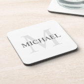 Klassisches Personalisiertes Monogramm und Name Getränkeuntersetzer (Linke Seite)