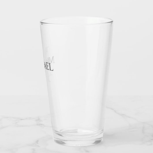 Klassisches Personalisiertes Monogramm und Name Glas (Links)