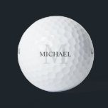 Klassisches Personalisiertes Monogramm und Name Golfball<br><div class="desc">Personalisierte Monogram und Name Giftspenden zeigen personalisierten Namen in Grau und Monogramm in hellgrau als Hintergrund,  im klassischen Serif Schriftart Stil.

Perfekt als Urlaubsgeschenk,  Vatertagsgeschenk,  Wiedersehen-Favoriten,  Dankeschön für Trauzeugen und Geschenk für alle besondere Anlässe.</div>