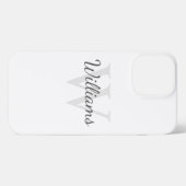 Klassisches Personalisiertes Monogramm und Name iPhone Hülle (Rückseite (Horizontal))