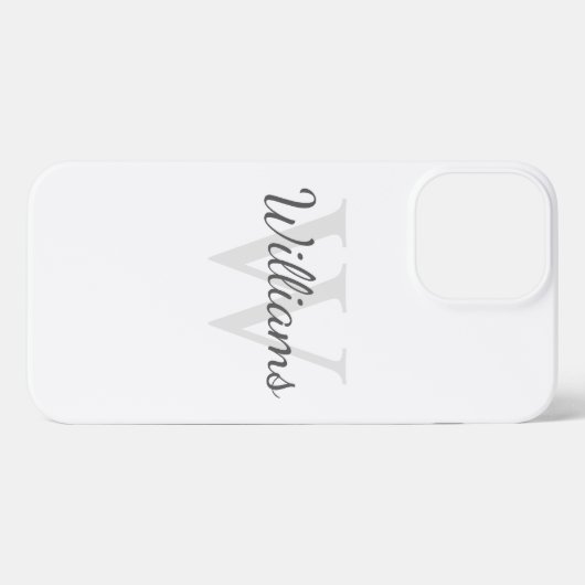 Klassisches Personalisiertes Monogramm und Name iPhone Hülle (Rückseite (Horizontal))