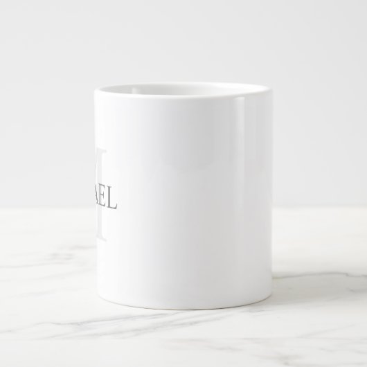 Klassisches Personalisiertes Monogramm und Name Jumbo-Tasse (Vorderseite)