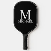 Klassisches Personalisiertes Monogramm und Name Pi Pickleball Schläger (Rückseite)