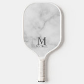 Klassisches Personalisiertes Monogramm und Name Pi Pickleball Schläger (Rückseite)