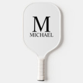 Klassisches Personalisiertes Monogramm und Name Pickleball Schläger (Rückseite)