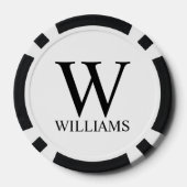 Klassisches Personalisiertes Monogramm und Name Pokerchips (Rückseite)