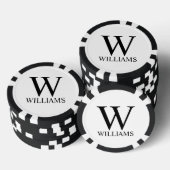 Klassisches Personalisiertes Monogramm und Name Pokerchips (Stapel)