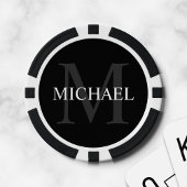 Klassisches Personalisiertes Monogramm und Name Pokerchips
