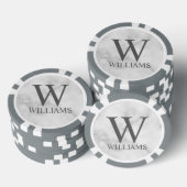 Klassisches Personalisiertes Monogramm und Name Pokerchips (Stapel)