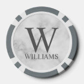 Klassisches Personalisiertes Monogramm und Name Pokerchips (Rückseite)